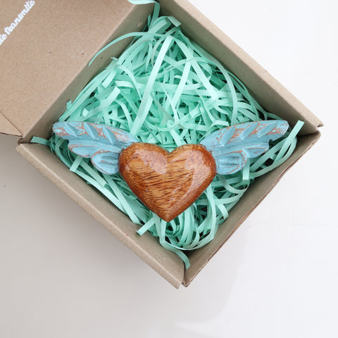 🤎 Corazón Alado Mini – Decoración Artesanal Vintage 🕊️