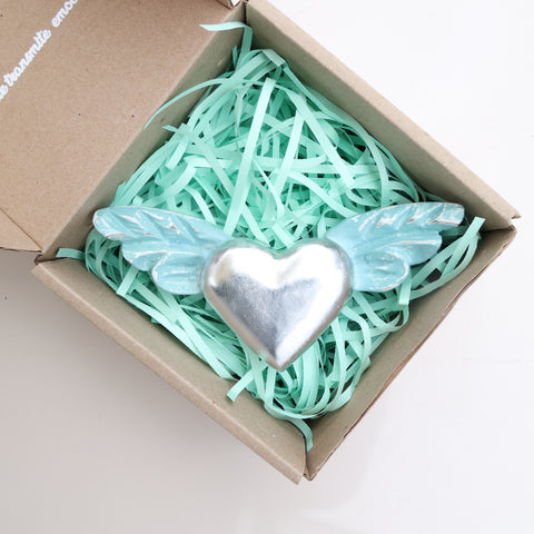 💎 Corazón Alado Mini – Decoración Artesanal Vintage 🕊️