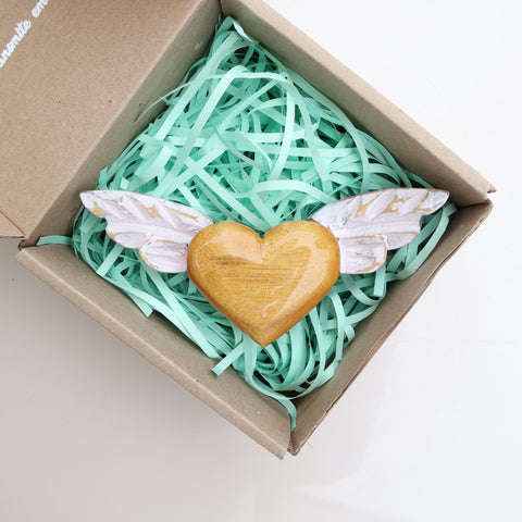 🤎 Corazón Alado Mini – Decoración Artesanal Vintage 🕊️