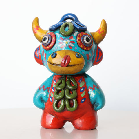 🐂✨ Ícaro Toro de Pucará 15 cm – Cerámica Iconográfica ✨
