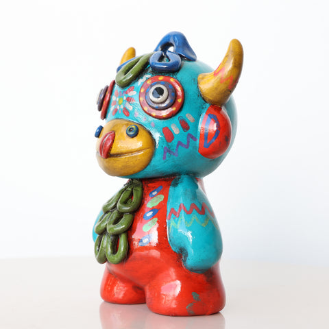 🐂✨ Ícaro Toro de Pucará 15 cm – Cerámica Iconográfica ✨