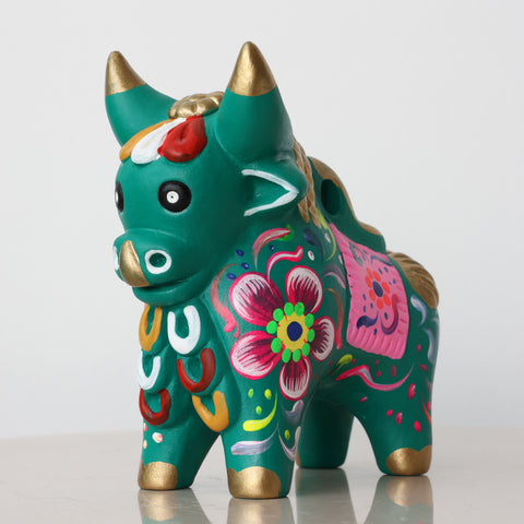 Toro de Pucará 13 cm – Cerámica Artesanal Peruana Decorativa Hecha a Mano