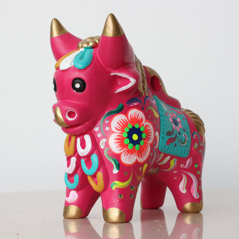 Toro de Pucará 13 cm – Cerámica Artesanal Peruana Decorativa Hecha a Mano
