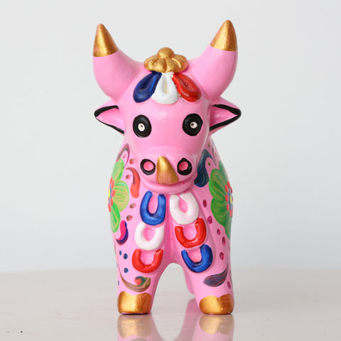 Toro de Pucará 13 cm – Cerámica Artesanal Peruana Decorativa Hecha a Mano