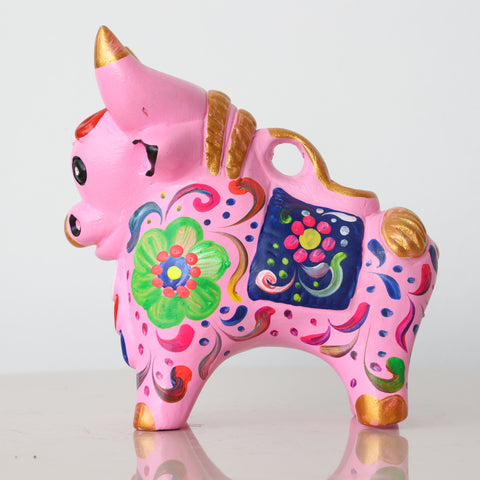 Toro de Pucará 13 cm – Cerámica Artesanal Peruana Decorativa Hecha a Mano