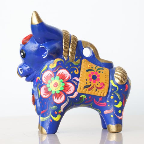 Toro de Pucará 13 cm – Cerámica Artesanal Peruana Decorativa Hecha a Mano