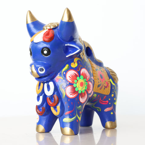 Toro de Pucará 13 cm – Cerámica Artesanal Peruana Decorativa Hecha a Mano