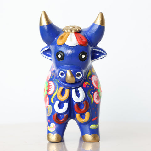 Toro de Pucará 13 cm – Cerámica Artesanal Peruana Decorativa Hecha a Mano