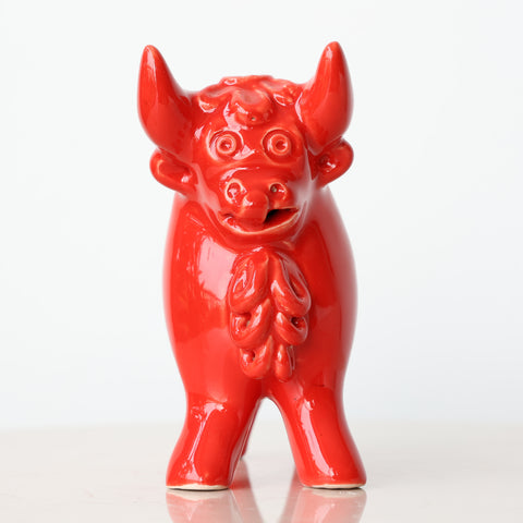 Toro de Pucará 13 cm – Cerámica Artesanal Peruana Decorativa Hecha a Mano