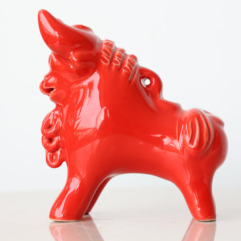Toro de Pucará 13 cm – Cerámica Artesanal Peruana Decorativa Hecha a Mano