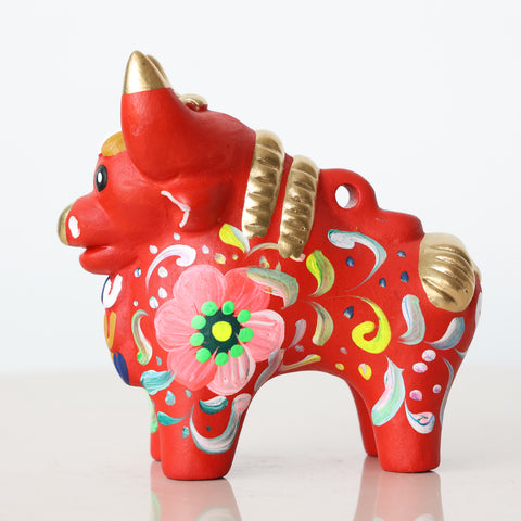 Toro de Pucará 10 cm – Cerámica Artesanal Peruana Decorativa Pintada a Mano