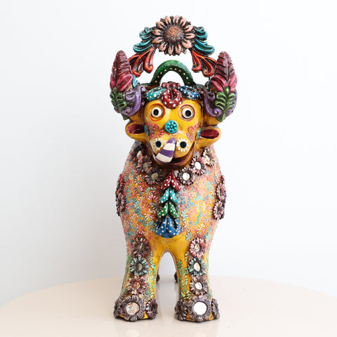 🐂 Toro de Pucará Premium Único 37 cm – Cerámica Artesanal Peruana Decorativa de Lujo