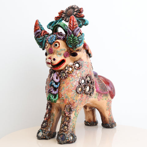 🐂 Toro de Pucará Premium Melon 37 cm – Cerámica Artesanal Peruana Decorativa de Lujo