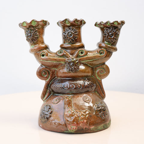 🕯️✨ Candelabro Andino 15 cm – Cerámica Artesanal ✨