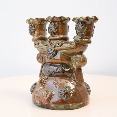 🕯️✨ Candelabro Andino 15 cm – Cerámica Artesanal ✨