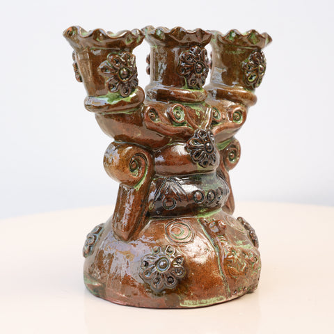 🕯️✨ Candelabro Andino 15 cm – Cerámica Artesanal ✨