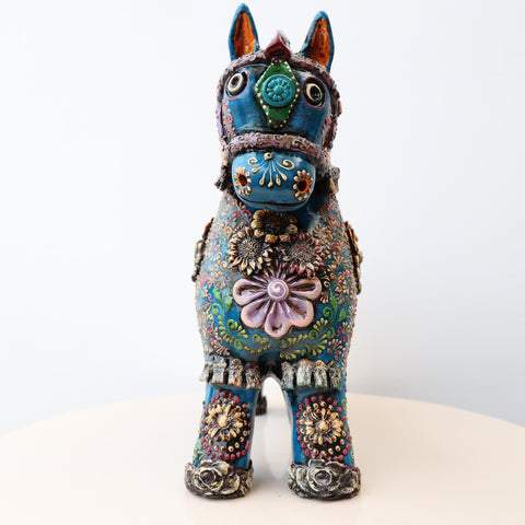 🐎💙 Caballo de Pucará Premium Azul 29 cm – Cerámica Artesanal ✨