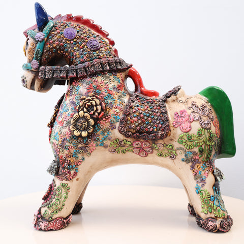 🐎🤍 Caballo de Pucará Premium Marfil 29 cm – Cerámica Artesanal ✨