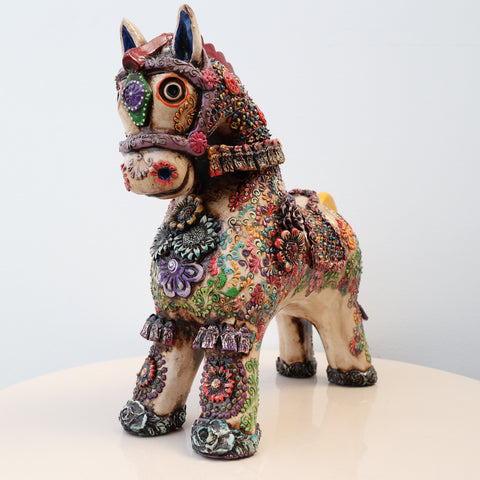 🐎🤍 Caballo de Pucará Premium Marfil 29 cm – Cerámica Artesanal ✨