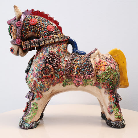 🐎🤍 Caballo de Pucará Premium Marfil 29 cm – Cerámica Artesanal ✨