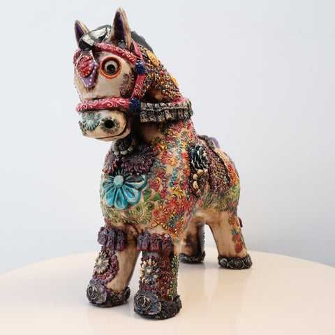 🐎🤍 Caballo de Pucará Premium Marfil 29 cm – Cerámica Artesanal ✨