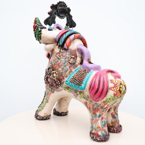🐂 Toro de Pucará Premium Melon 37 cm – Cerámica Artesanal Peruana Decorativa de Lujo