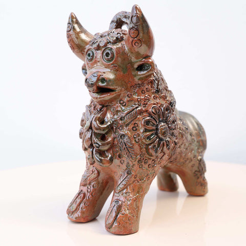 🐂✨ Toro de Pucará Barroco Rústico 17 cm – Cerámica Envejecida ✨