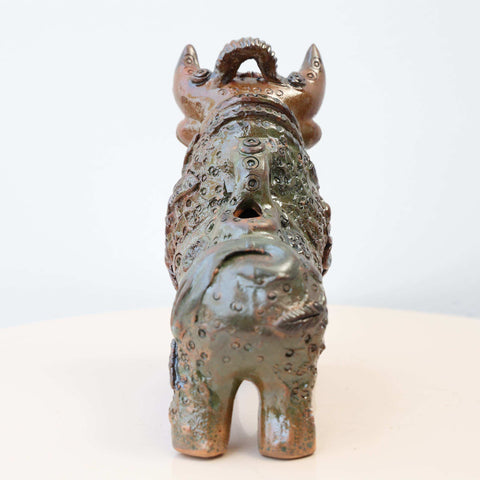 🐂✨ Toro de Pucará Barroco Rústico 17 cm – Cerámica Envejecida ✨
