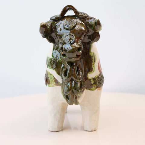 🐂✨ Toro de Pucará Barroco Rústico 16 cm – Cerámica Envejecida ✨
