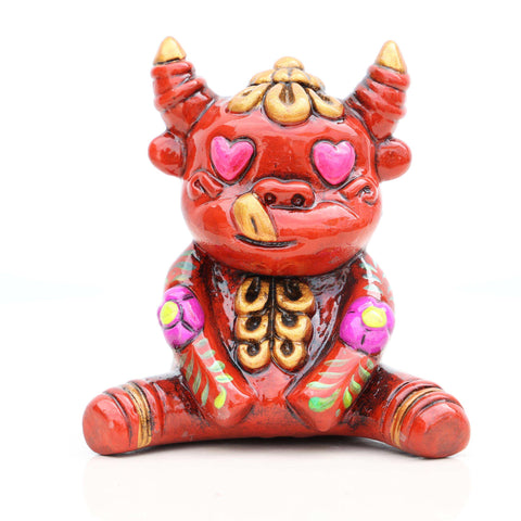 🐂❤️ Toro Amoroso 12 cm – Cerámica Iconográfica ✨