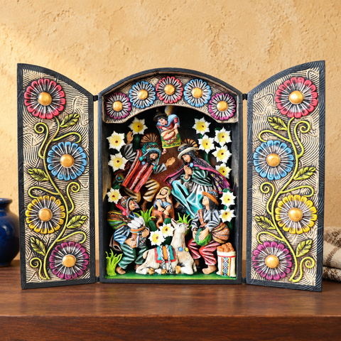 🌟✨ Retablo Andino Nacimiento Tradicional de 29 × 38.5 cm ✨