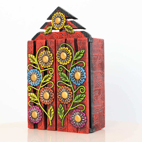 🌟✨ Retablo Andino Nacimiento Rojo de 25 cm ✨