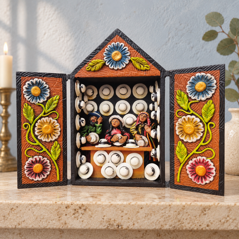 🎩✨ Retablo Andino Venta de Sombreros de 22 × 28 cm ✨
