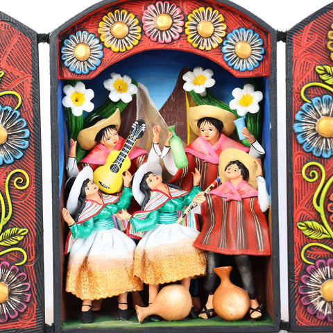 🎶✨ Retablo Andino Fiesta Tradicional de 29 cm ✨