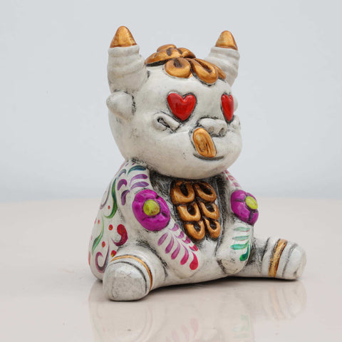 🐂❤️ Toro Amoroso 12 cm – Cerámica Iconográfica ✨