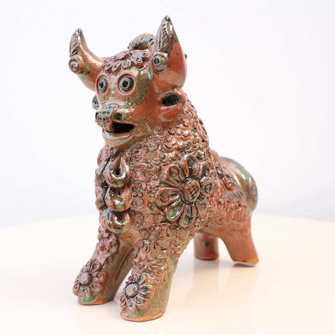 🐂✨ Toro de Pucará Barroco Rústico 17 cm – Cerámica Envejecida ✨