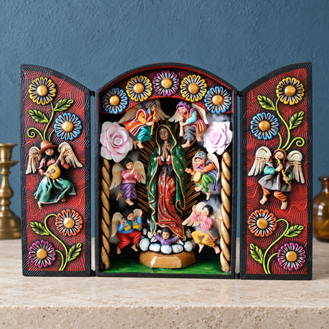 🙏✨ Retablo Andino Virgen de Guadalupe de 29 × 38.5 cm ✨