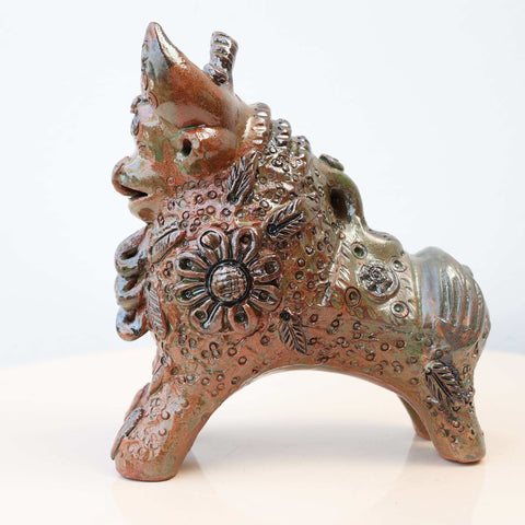 🐂✨ Toro de Pucará Barroco Rústico 17 cm – Cerámica Envejecida ✨