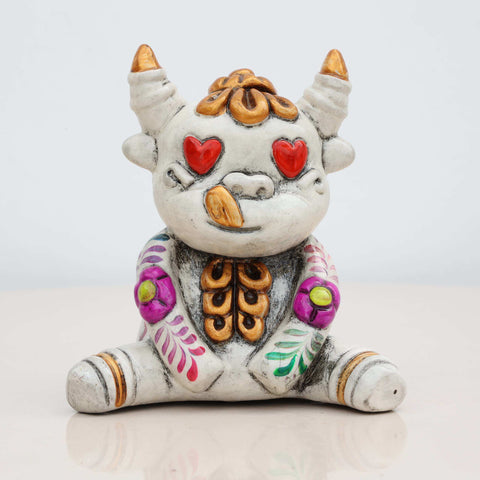 🐂❤️ Toro Amoroso 12 cm – Cerámica Iconográfica ✨