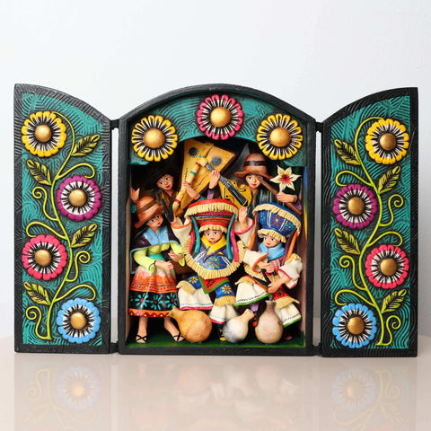 🎨✨ Retablo Andino Danzantes Tradicionales ✨