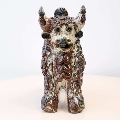 🐂✨ Toro de Pucará Barroco Rústico 17 cm – Cerámica Envejecida ✨