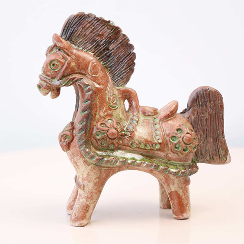 🐎✨ Caballo de Pucará Barroco Rústico 14 cm – Cerámica Artesanal ✨
