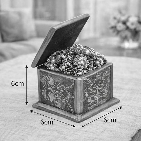 ✨📦 Cofre Decorativo Cuadrado de Vidrio Pintado a Mano ✨📦