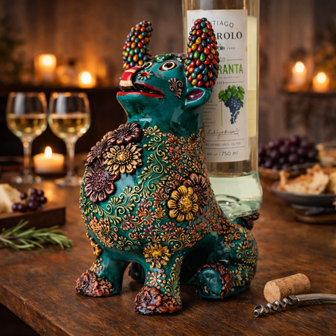 ✨🍷 Portavino Premium Toro Brocateado 25cm ✨🐂