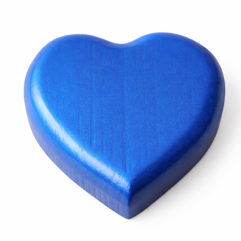 💙 Corazón Decorativo Azul 13 cm – Madera Tallada