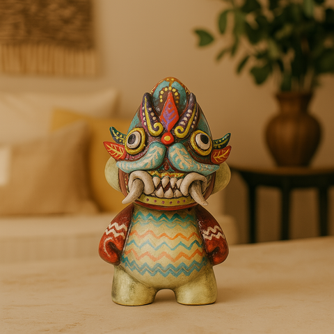 🧿 Ícaro Decorativo “Guardián del Arcoíris” – Figura de Cerámica Pintada a Mano