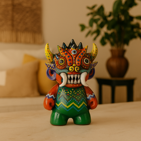🔥 Ícaro de la Diablada – Figura Decorativa de Cerámica Pintada a Mano