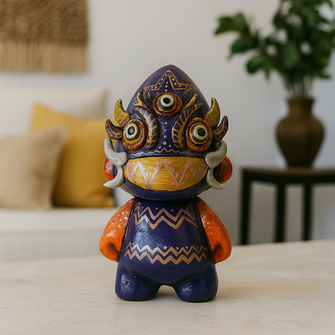 👁️ Ícaro Decorativo “Vigilante Estelar” – Figura de Cerámica Pintada a Mano (15 cm)