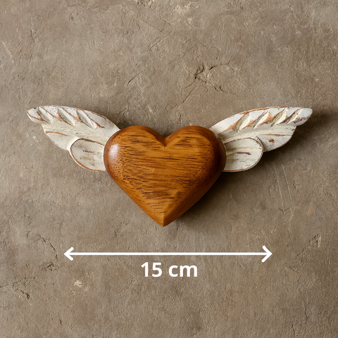 🤍 Corazón Alado Mini – Decoración Artesanal Vintage 🕊️