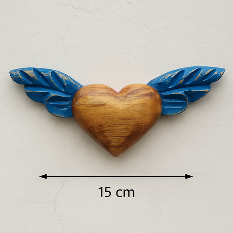 💙 Corazón Alado Mini – Decoración Artesanal 🕊️